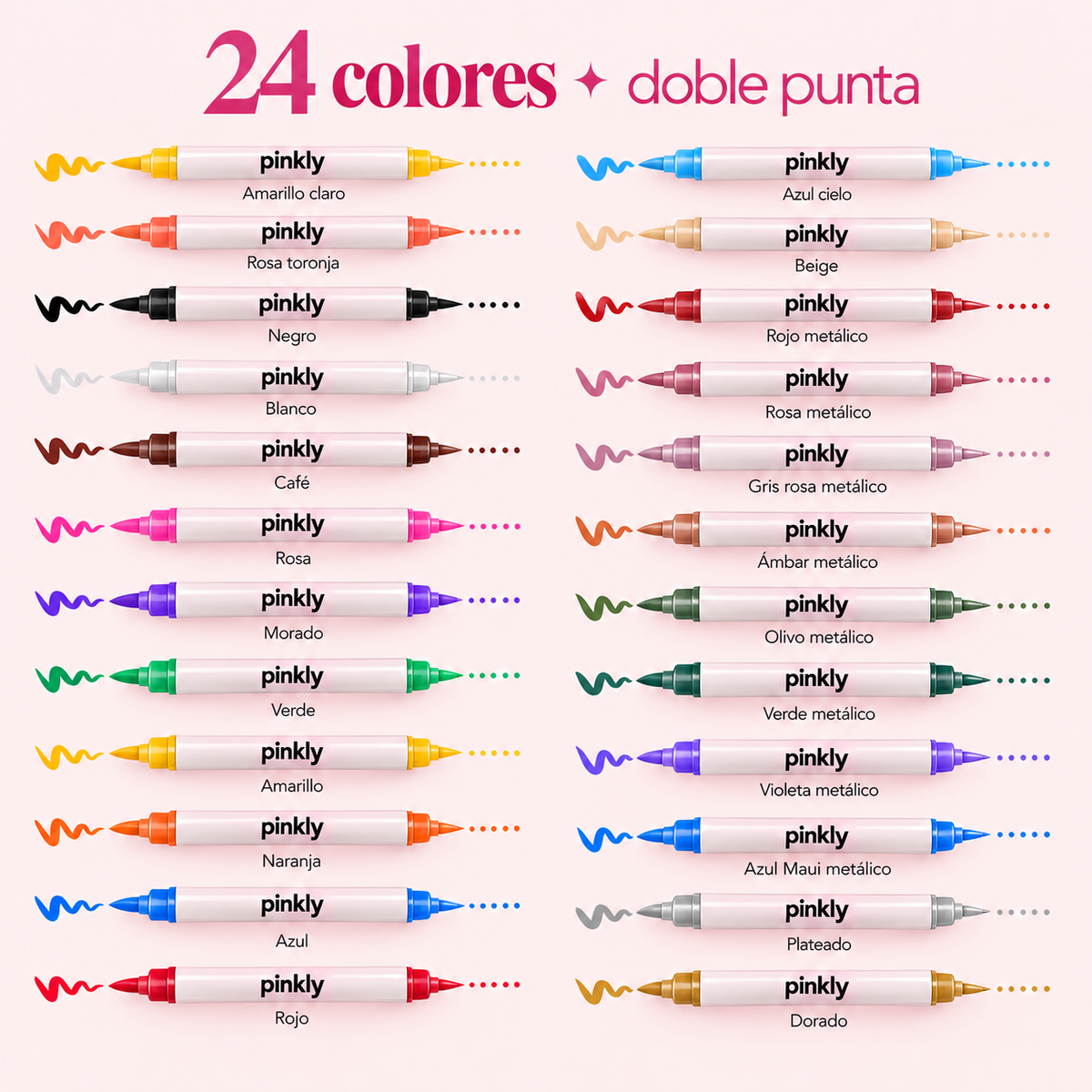 Pinkly Draw™ | Set de Plumones para Nail Art